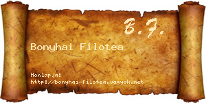 Bonyhai Filotea névjegykártya